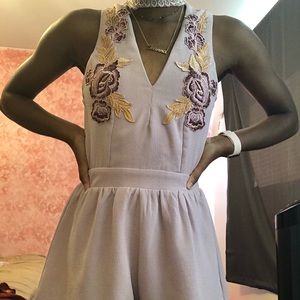 Purple Floral Romper